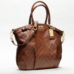 *RARE* Coach Madison criss cross leather satchel